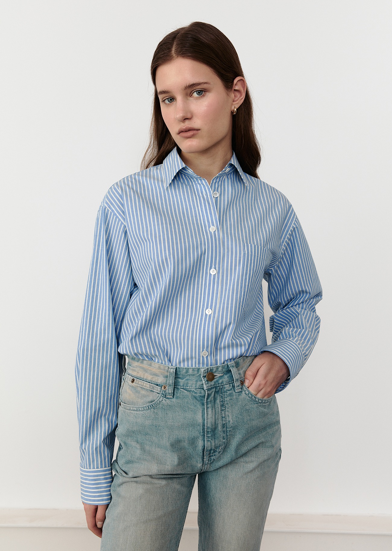 Supima Cotton Classic Shirts - Blue Stripe