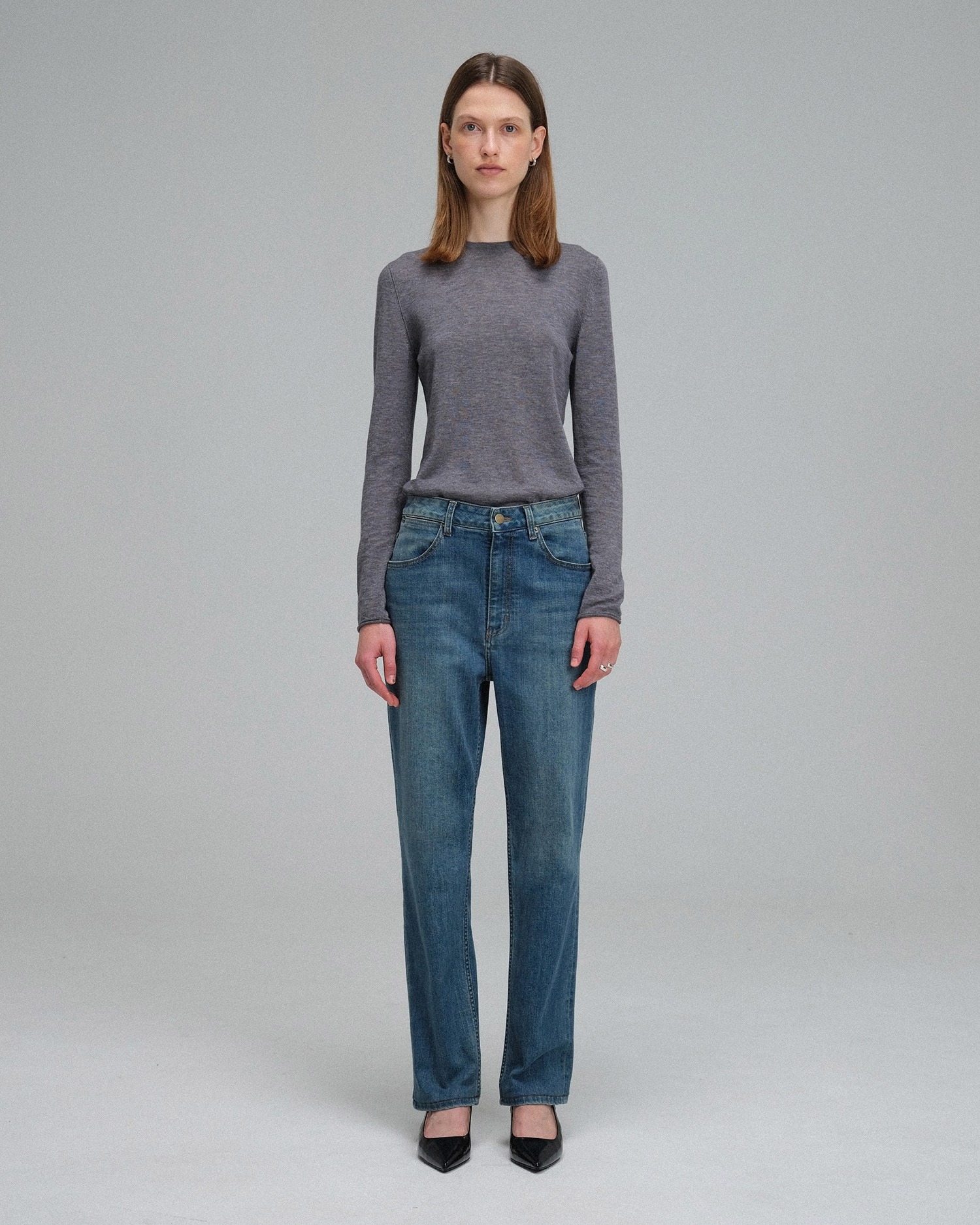 Essential Round Knit Jersey - Melange Grey