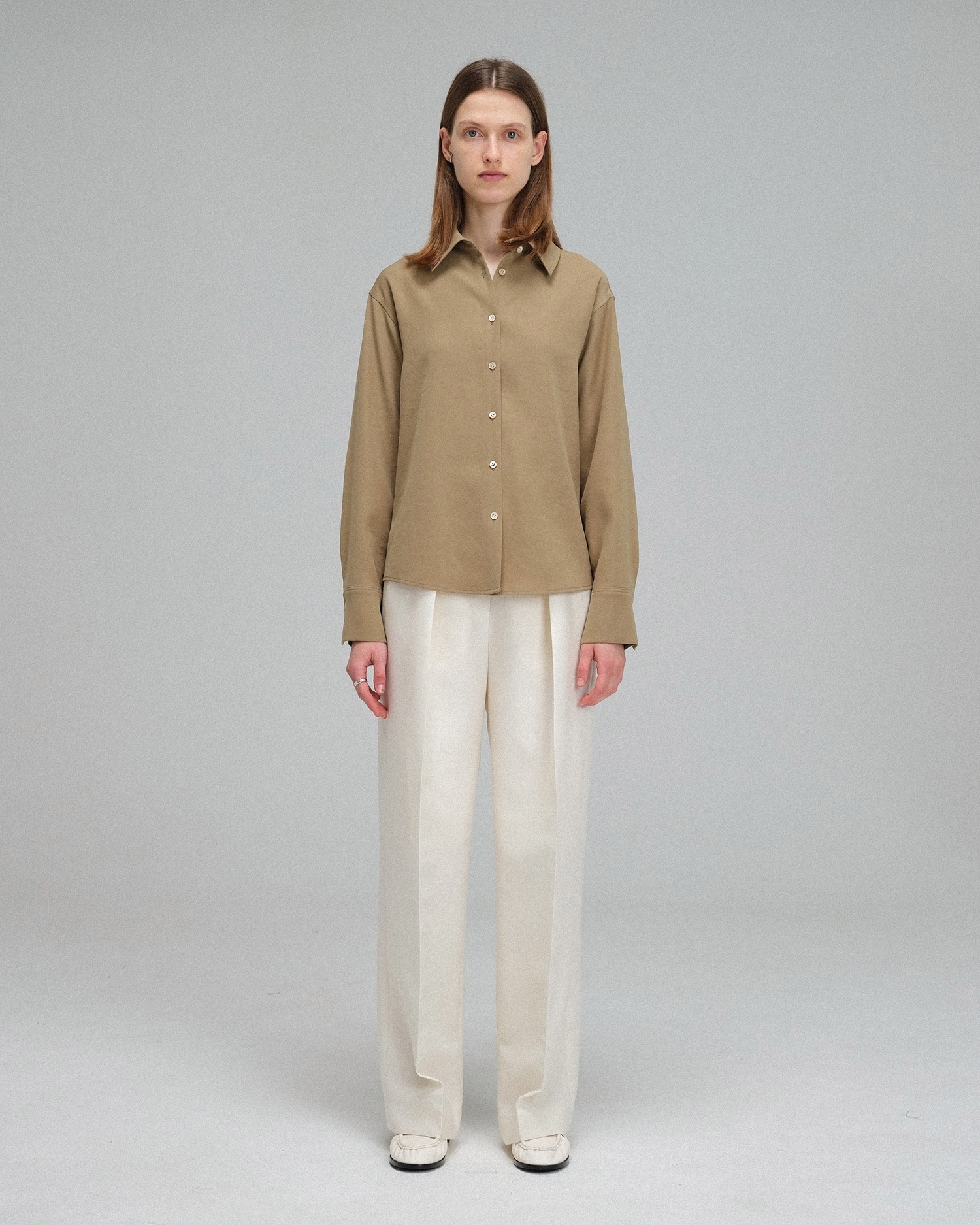 Relaxed Fluid Shirts - Beige