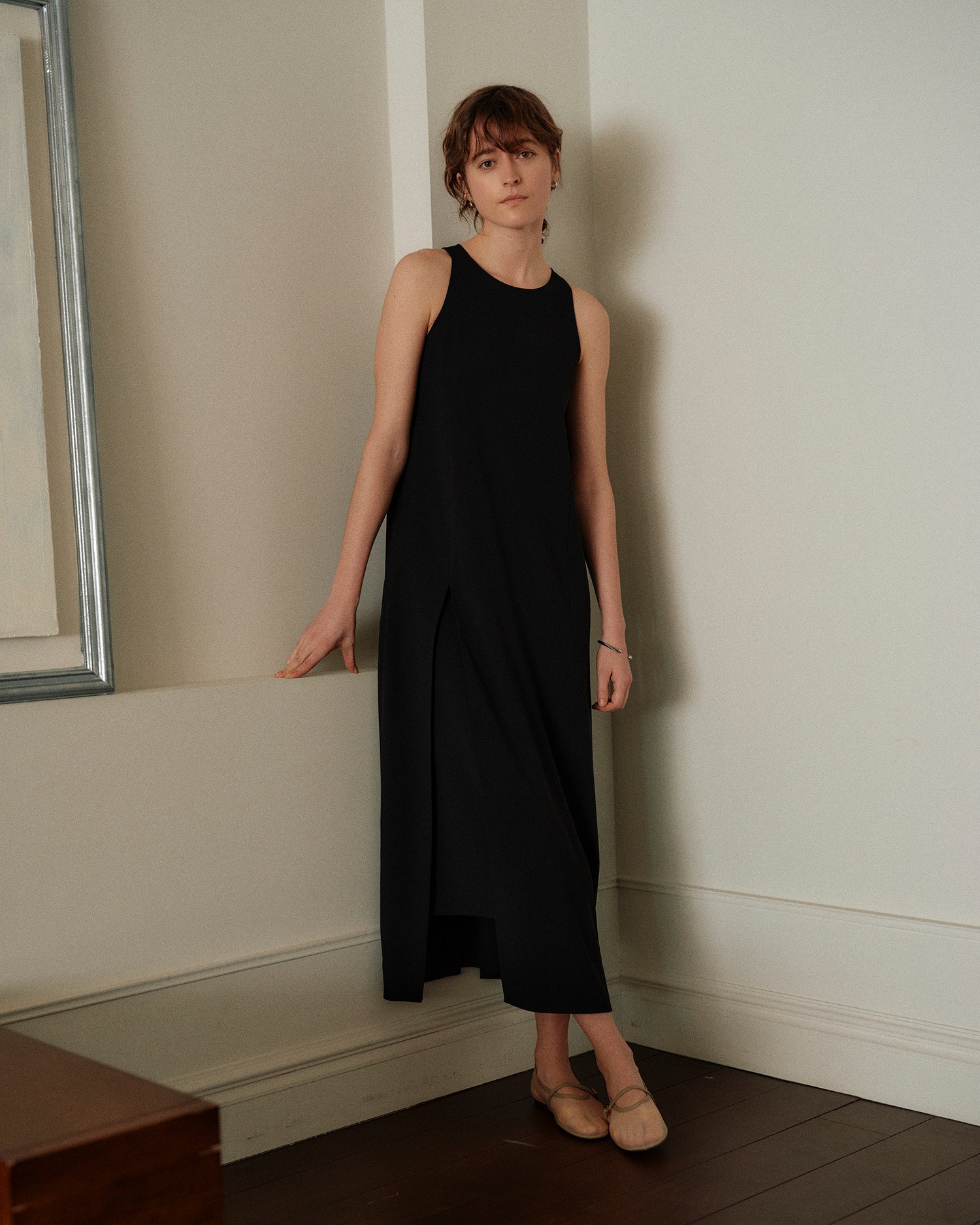 Double Layer Maxi Dress - Black