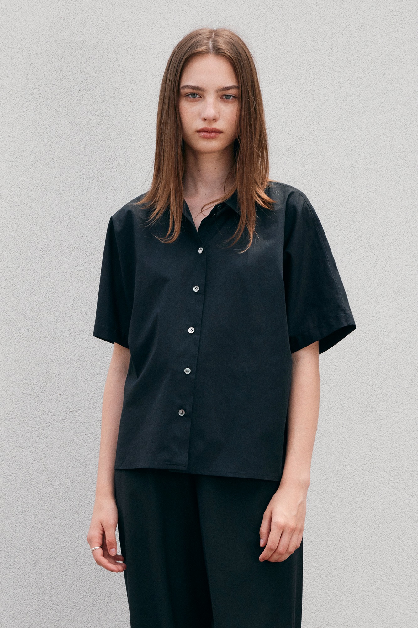 Cotton Half Shirts by Japanese Fabric - Black