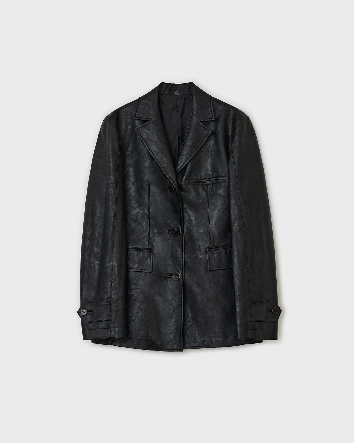 Vegan Leather Jacket - Black
