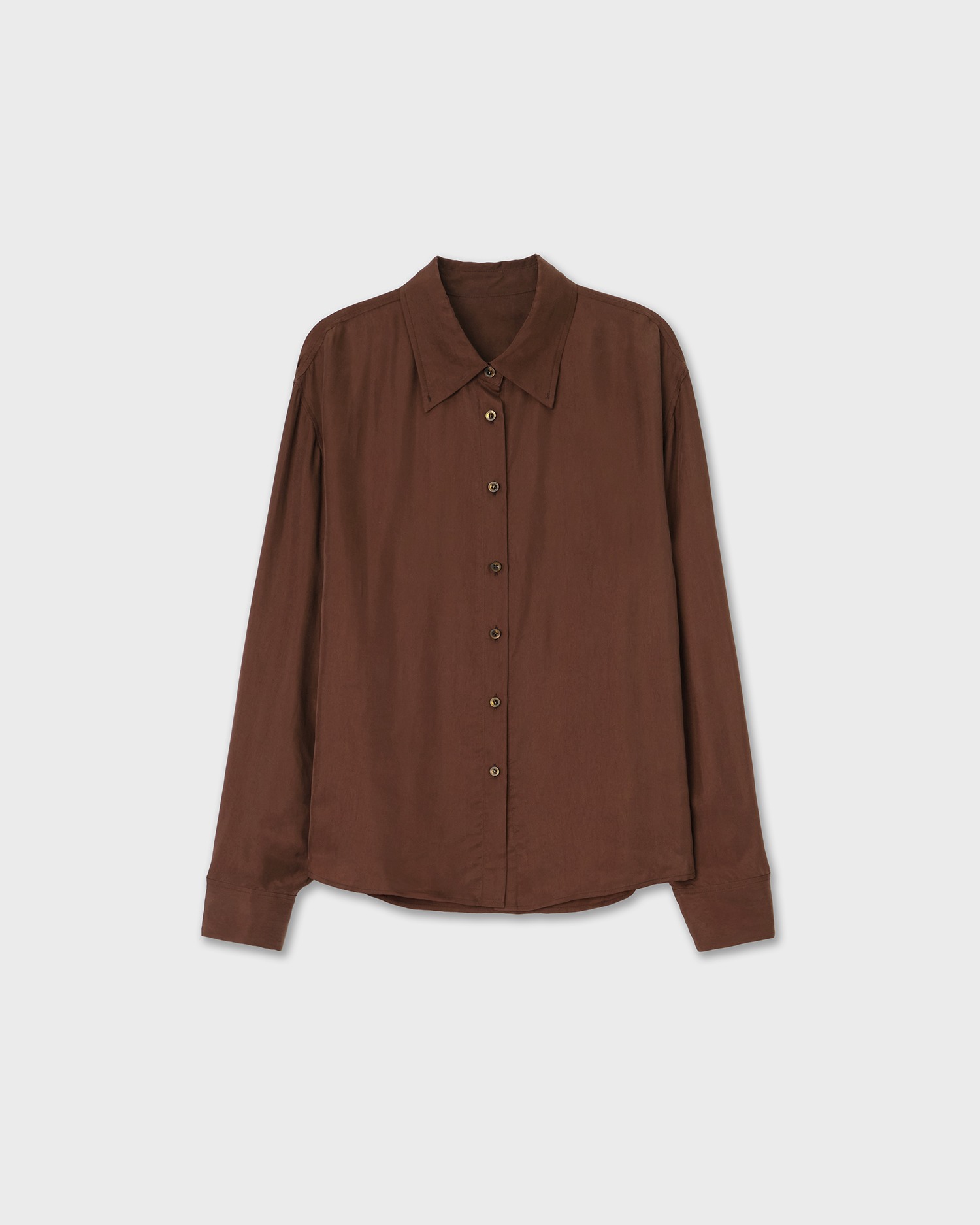 Chic Silky Shirts - Red Brown