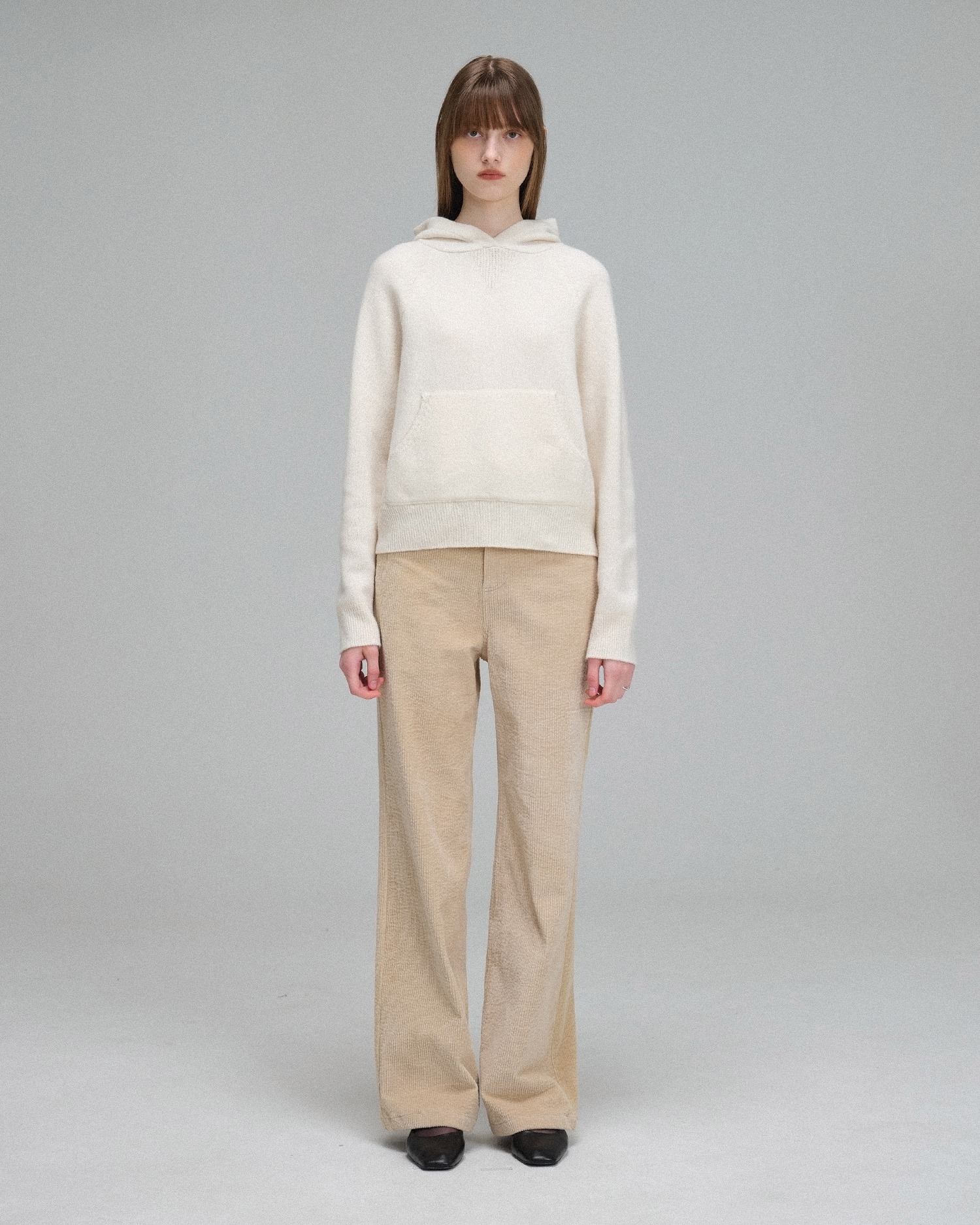 Hooded Wool-Cashmere Knit Sweater - Ivory